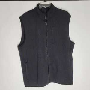 Chaps Black Fleece Vest with a Zipper Closure
